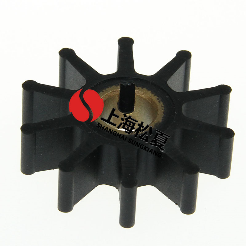 安裝水環(huán)橡膠葉輪和電機